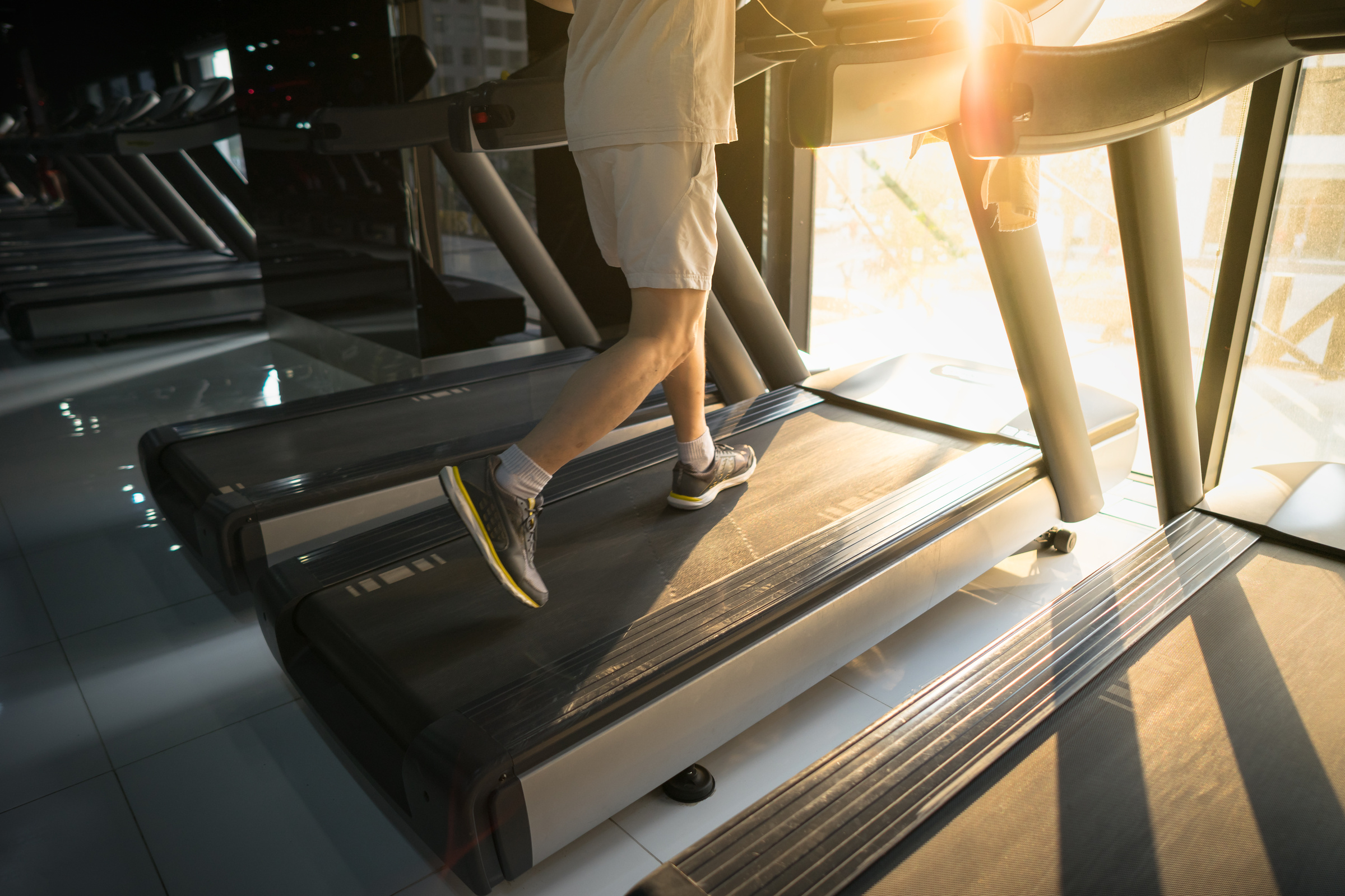 Machine Treadmill with People Running